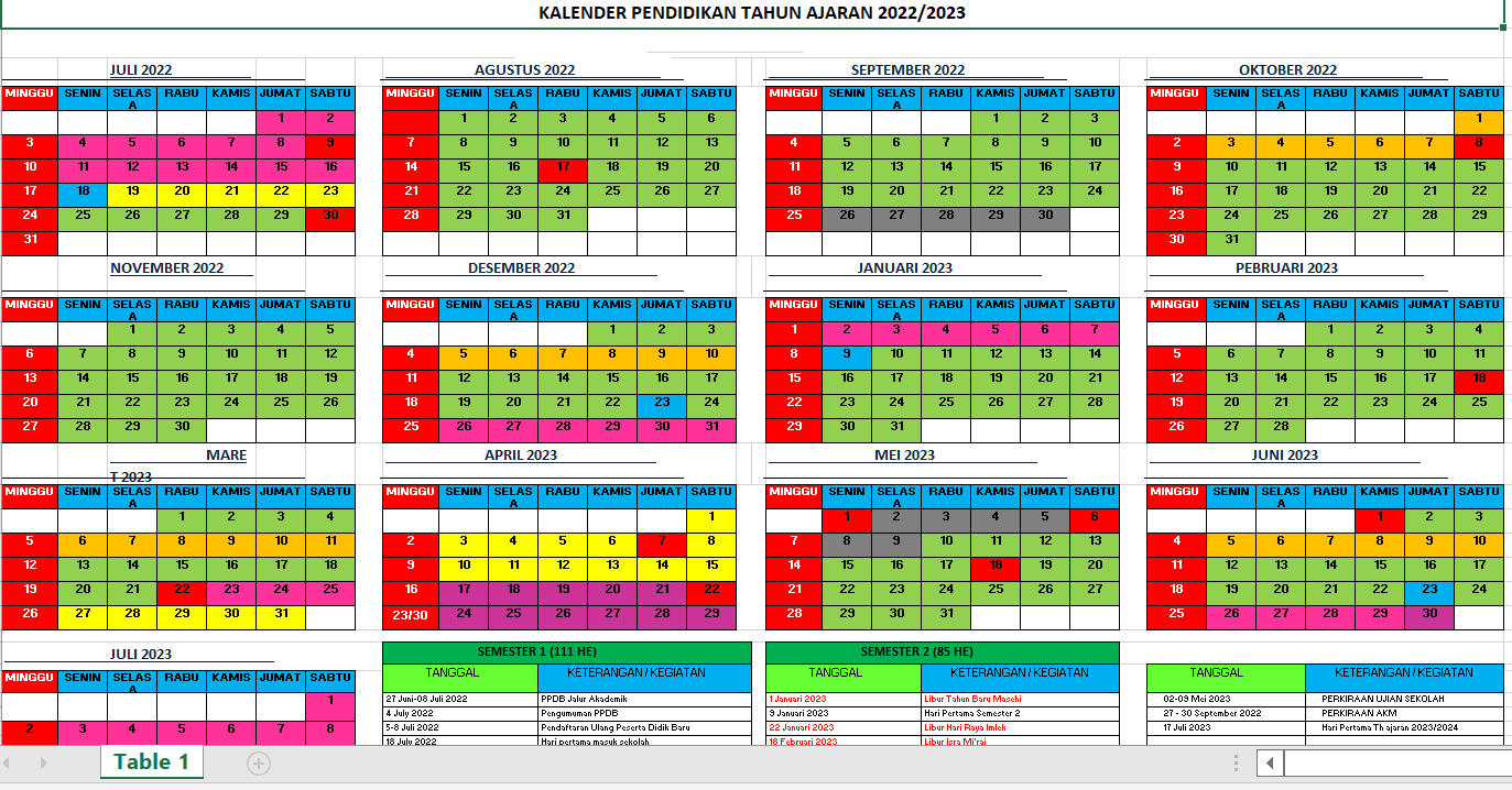 Kalender Pendidikan Madrasah Tahun Pelajaran 20232024 42 Off